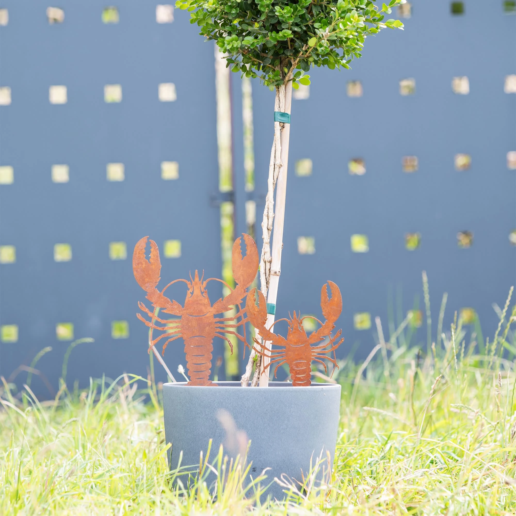 UNUS 2er Set Gartenstecker Rost Hummer In Braun – Bild 2