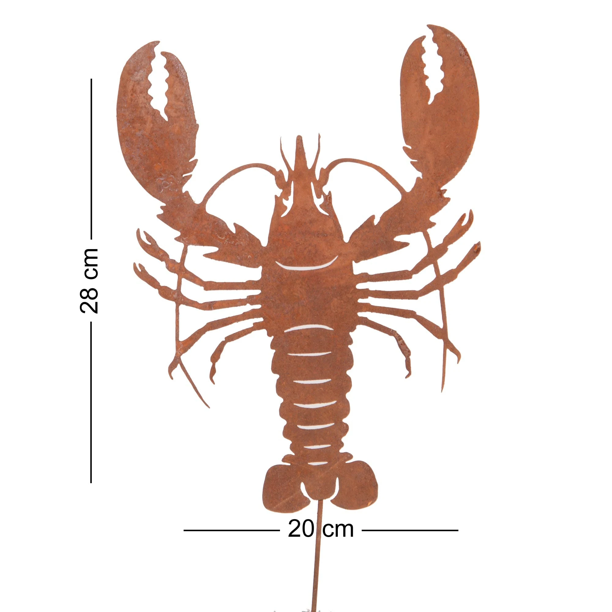 UNUS 2er Set Gartenstecker Rost Hummer In Braun – Bild 3