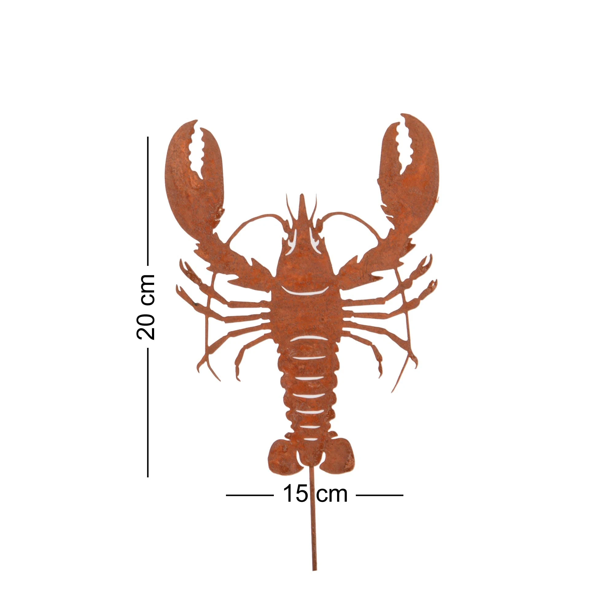 UNUS 2er Set Gartenstecker Rost Hummer In Braun – Bild 4