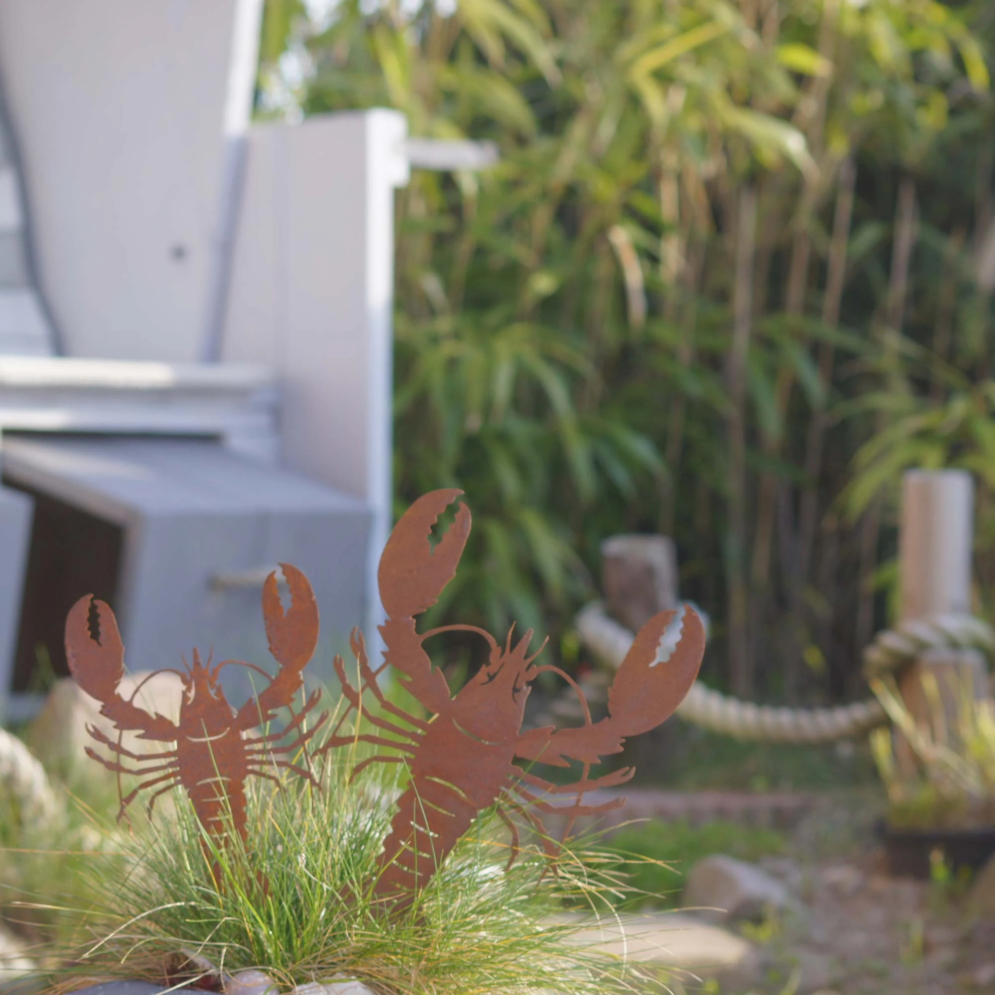 UNUS 2er Set Gartenstecker Rost Hummer In Braun – Bild 6