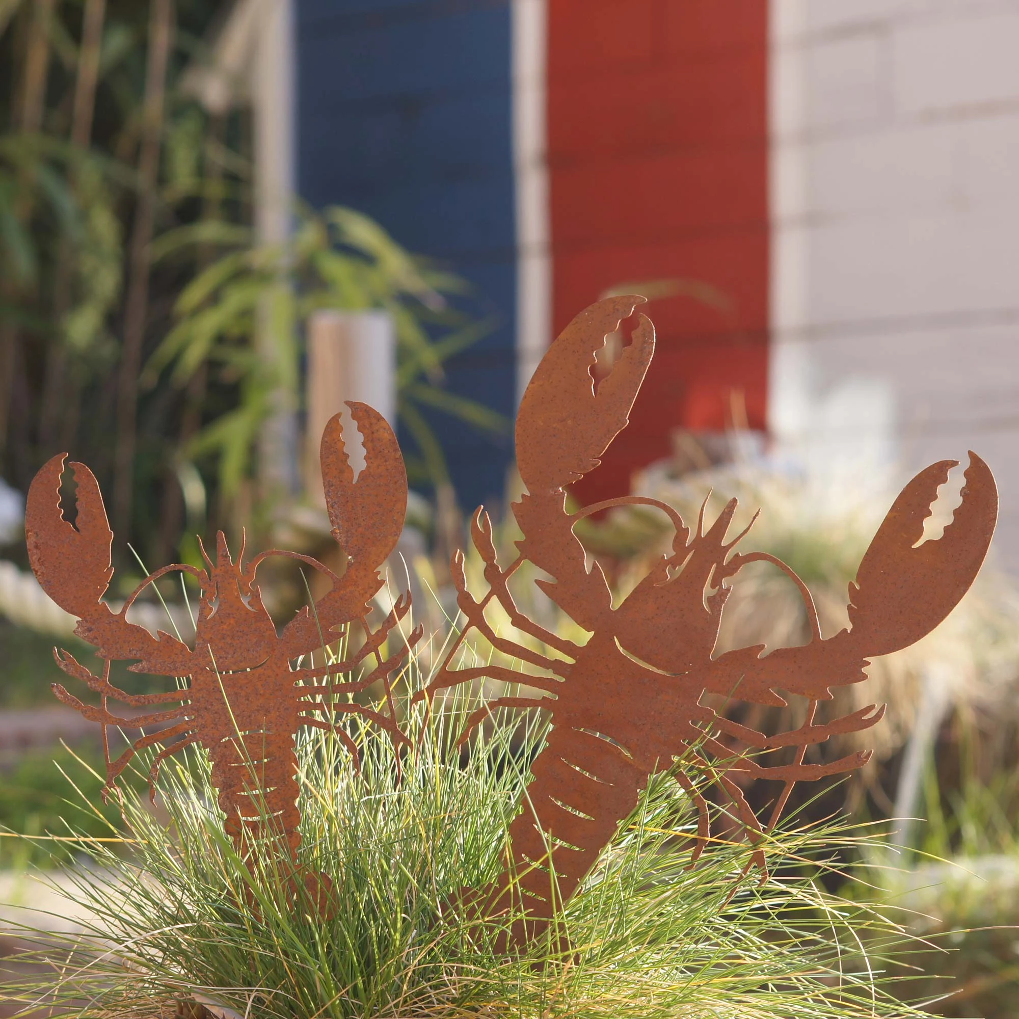 UNUS 2er Set Gartenstecker Rost Hummer In Braun – Bild 7