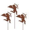 UNUS 3er Set Gartenstecker Rost Amor In Braun