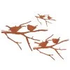 UNUS 3er Set Gartenstecker Rost Vögel Auf Ast In Braun