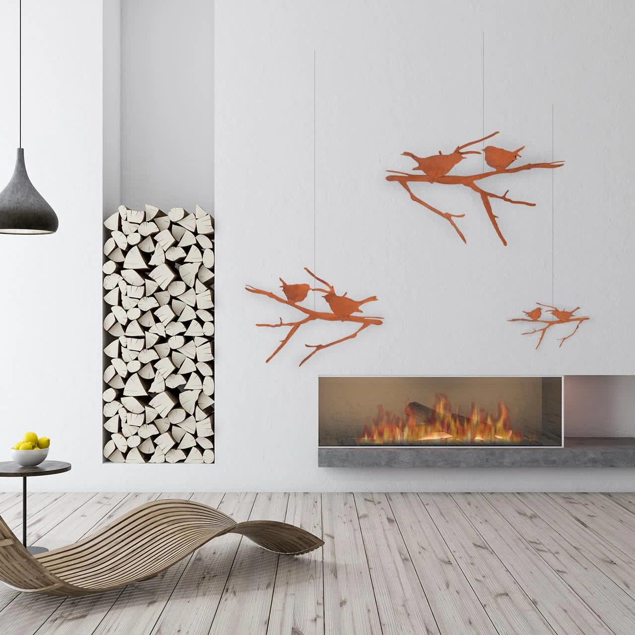 UNUS 3er Set Gartenstecker Rost Vögel Auf Ast In Braun – Bild 3