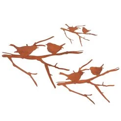 UNUS 3er Set Gartenstecker Rost Vögel Auf Ast In Braun