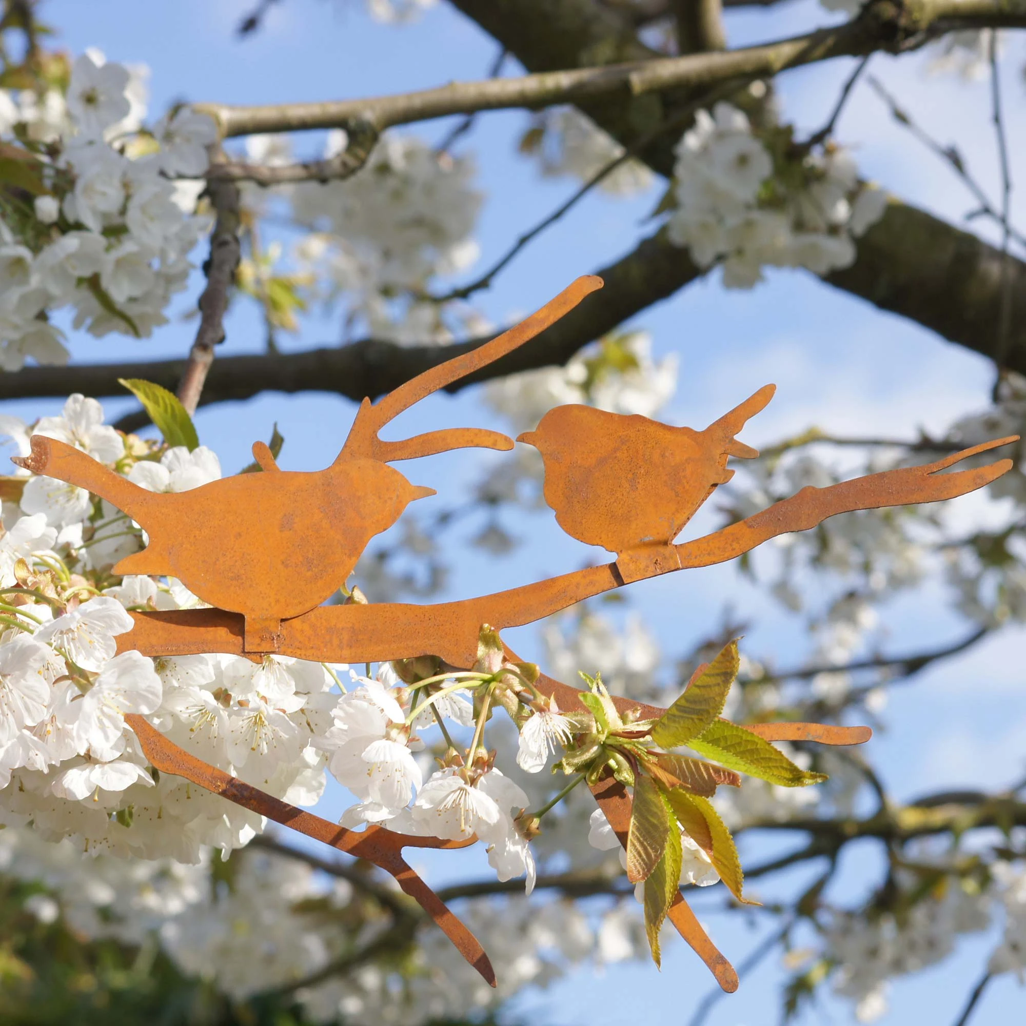 UNUS 3er Set Gartenstecker Rost Vögel Auf Ast In Braun – Bild 6