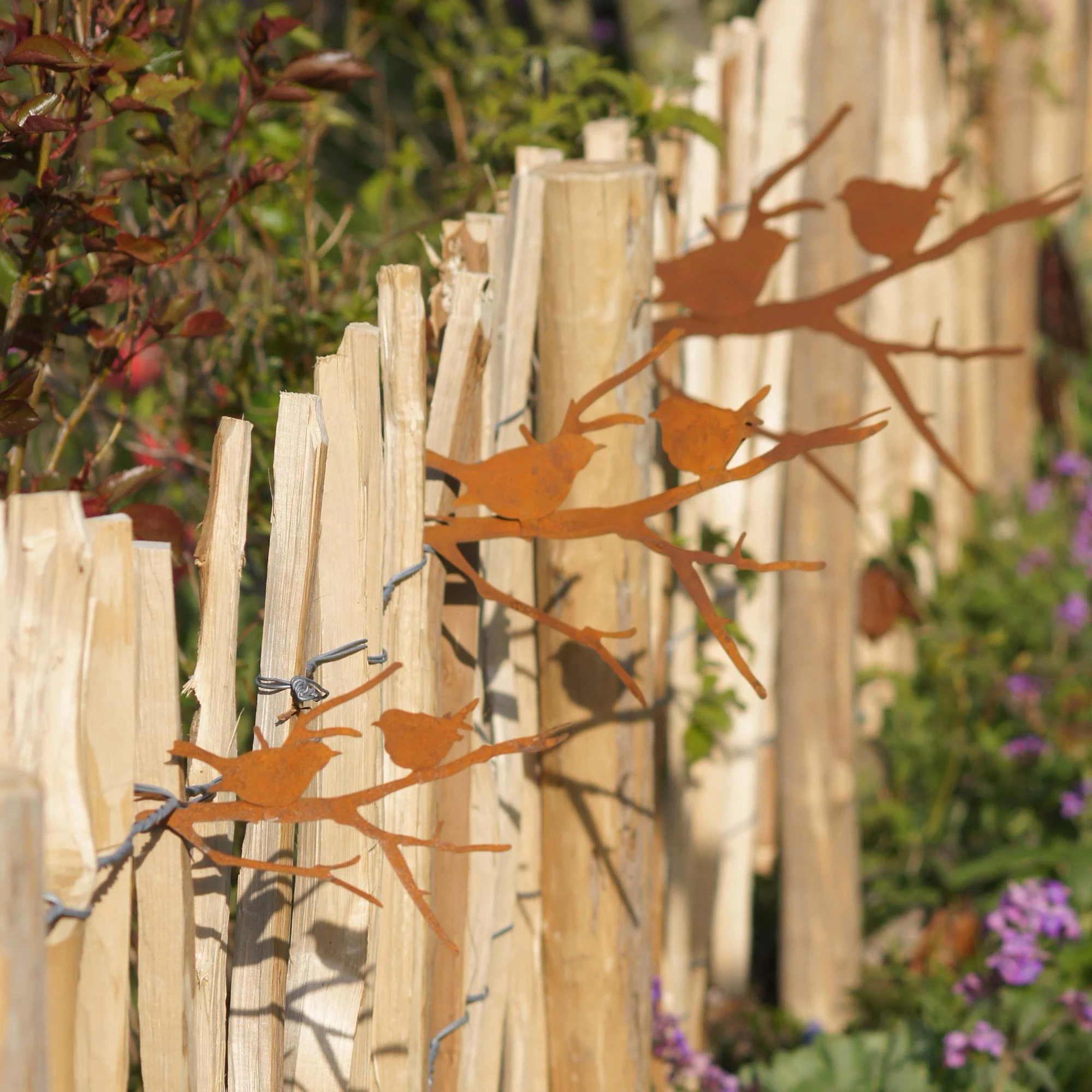 UNUS 3er Set Gartenstecker Rost Vögel Auf Ast In Braun – Bild 8