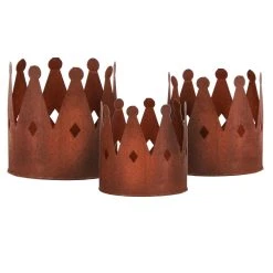 UNUS 3er Set Rostkronen In Braun