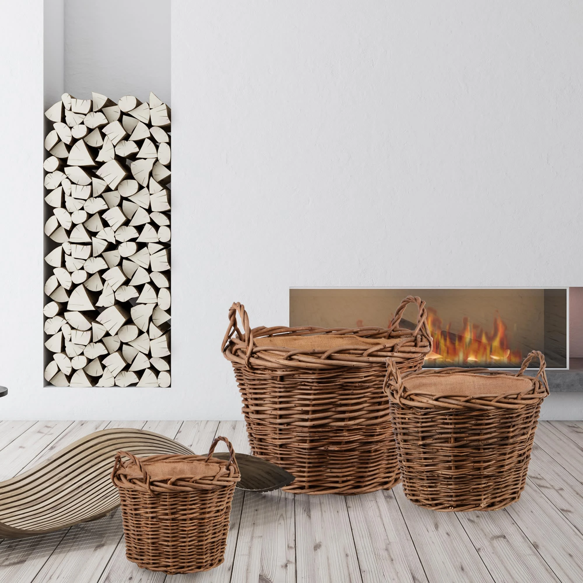 UNUS 3er Set Weidekorb In Braun – Bild 7