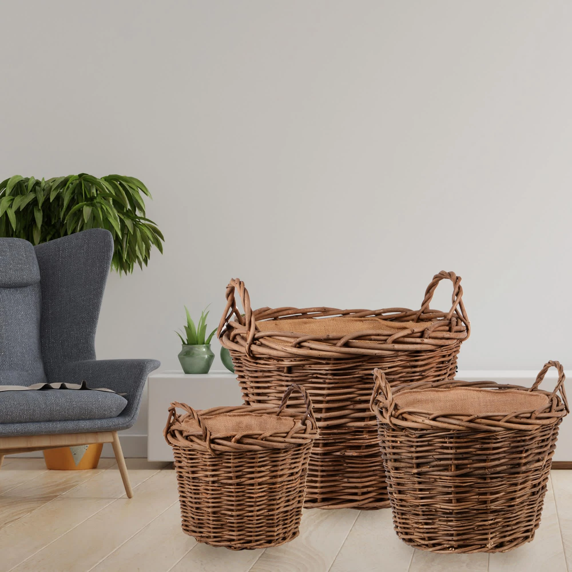 UNUS 3er Set Weidekorb In Braun – Bild 8