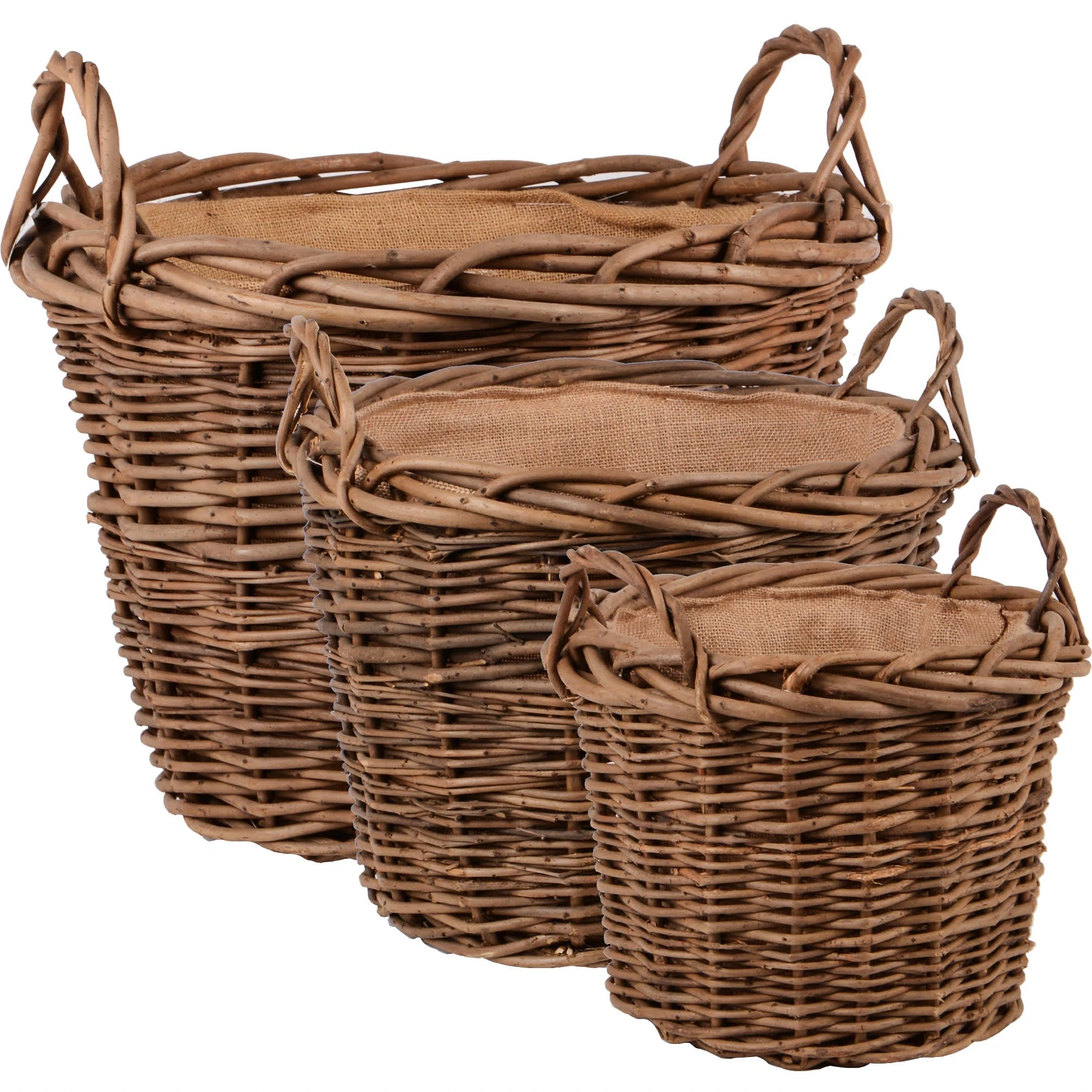 UNUS 3er Set Weidekorb In Braun