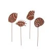 UNUS 4er Set Gartenstecker Rost Muscheln In Braun