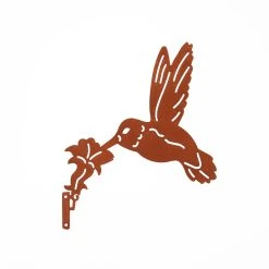 UNUS Baumstecker Rost Kolibri Mit Blume In Braun