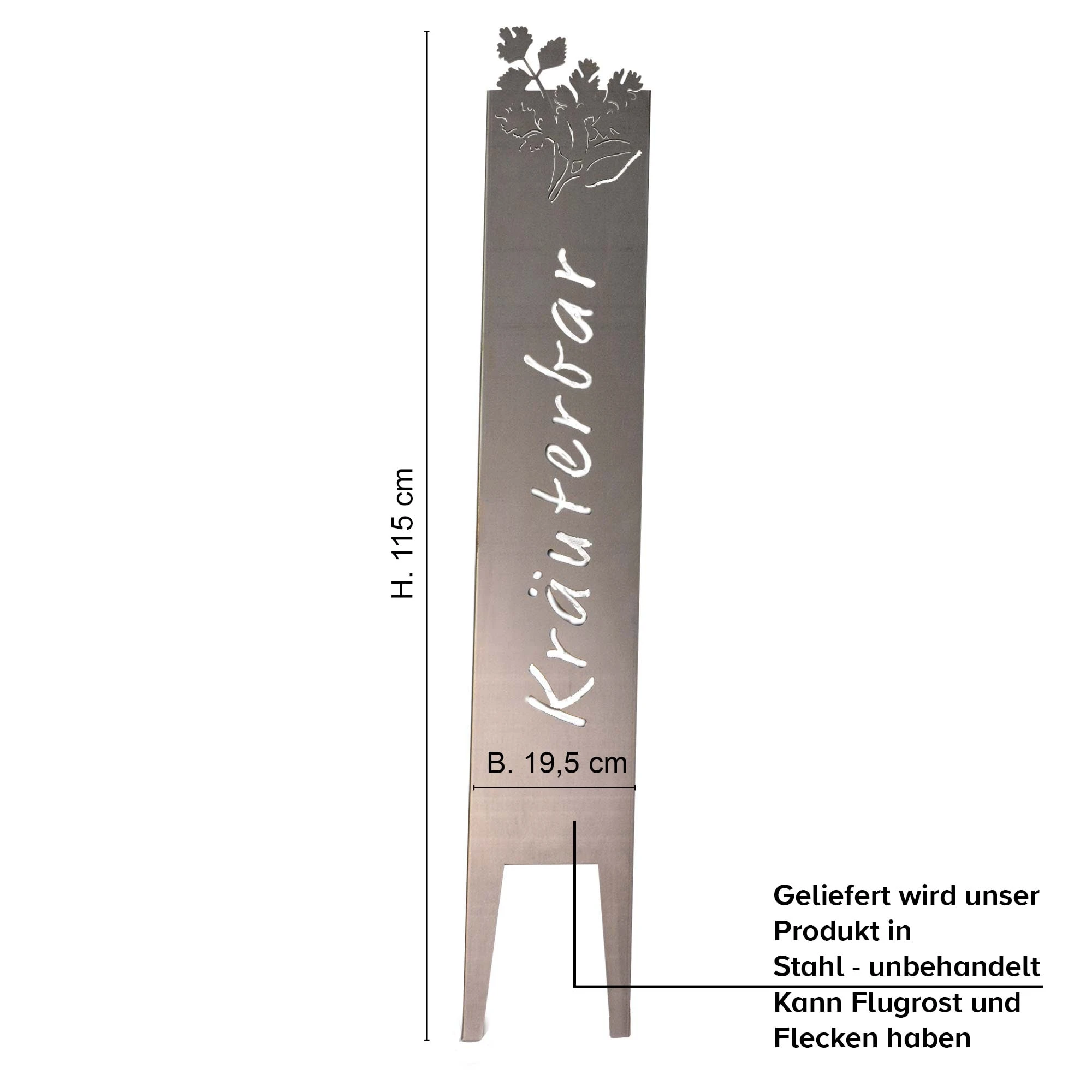 UNUS Gartenschild Kräuterbar In Silber – Bild 2