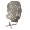 UNUS Gartenstecker Abstraktes Gesicht Frau In Silber