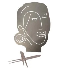 UNUS Gartenstecker Abstraktes Gesicht Frau In Silber