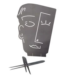 UNUS Gartenstecker Abstraktes Gesicht Mann In Silber