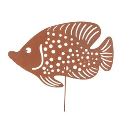 UNUS Gartenstecker Rost Fisch In Braun