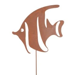 UNUS Gartenstecker Rost Fisch In Braun