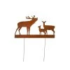 UNUS Gartenstecker Rost Hirschfamilie In Braun