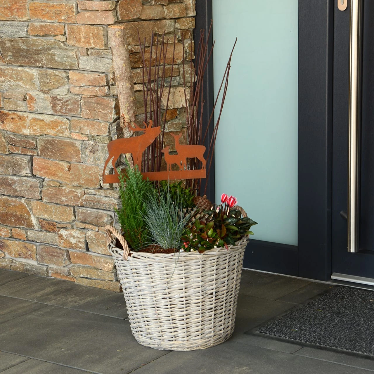 UNUS Gartenstecker Rost Hirschfamilie In Braun – Bild 3