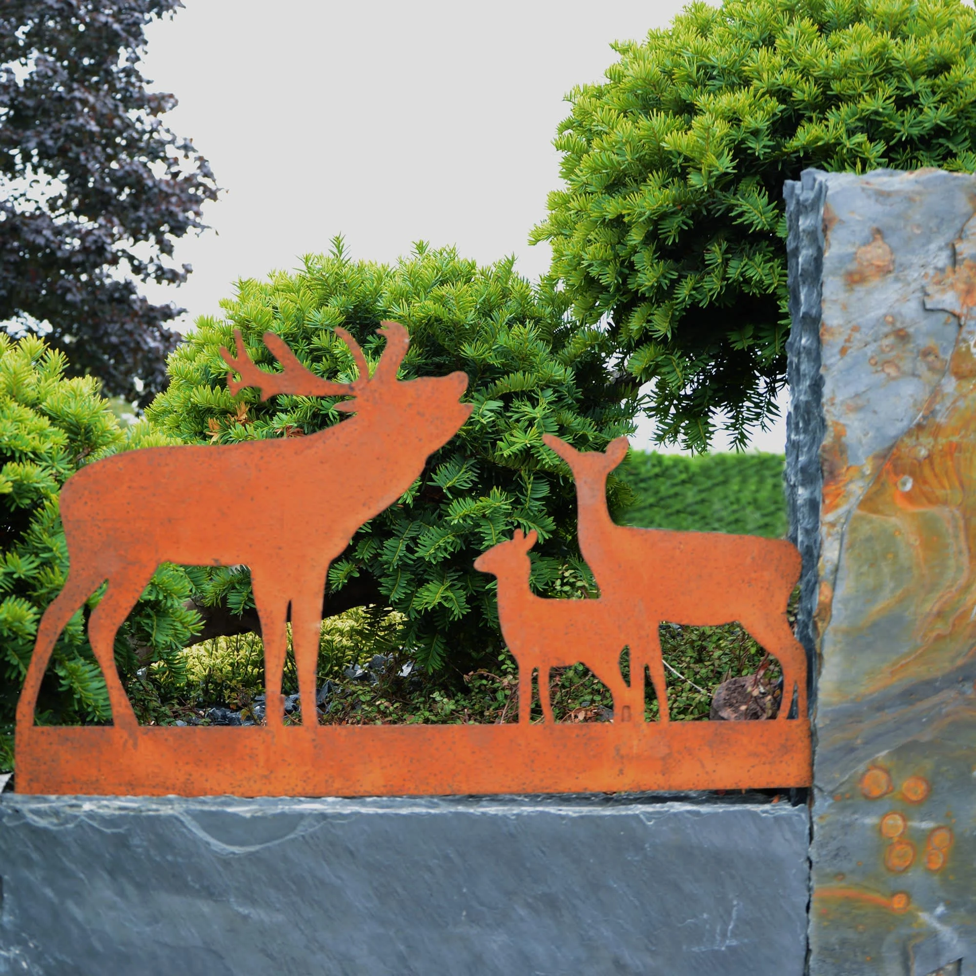 UNUS Gartenstecker Rost Hirschfamilie In Braun – Bild 4