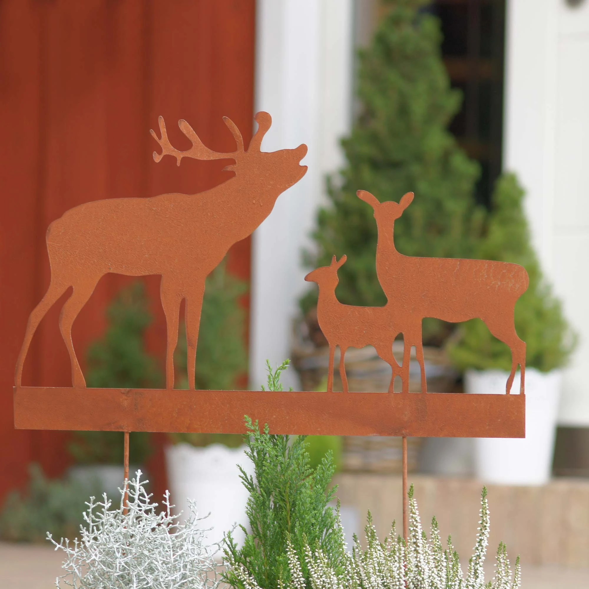 UNUS Gartenstecker Rost Hirschfamilie In Braun – Bild 7