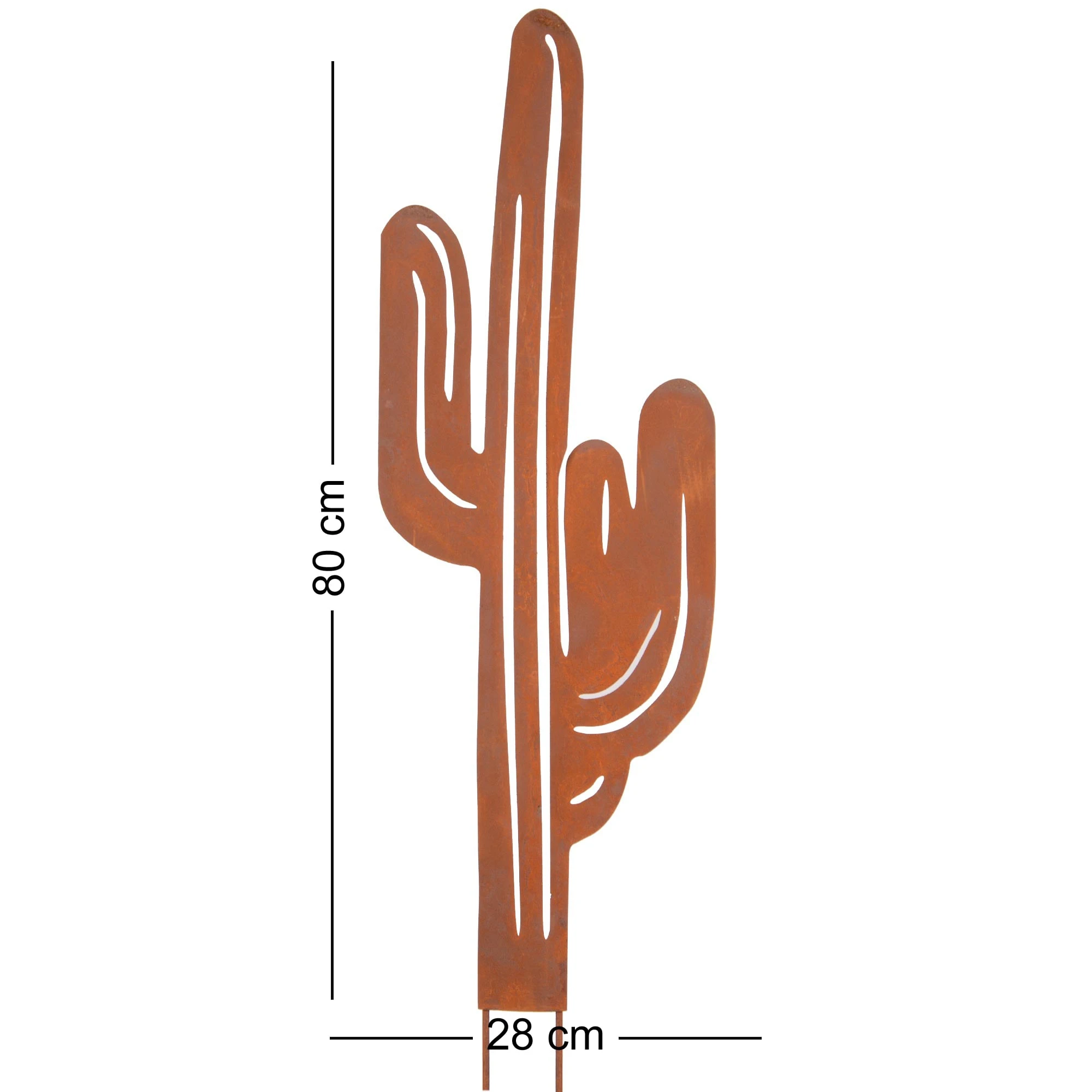 UNUS Gartenstecker Rost Kaktus In Braun – Bild 2