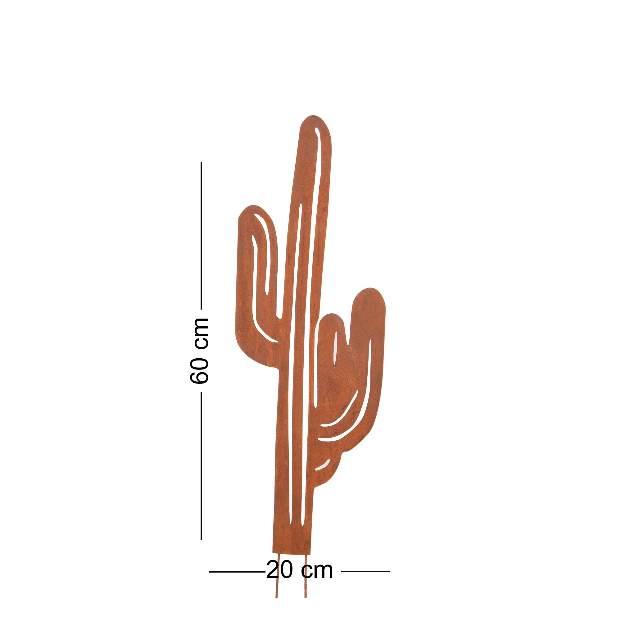 UNUS Gartenstecker Rost Kaktus In Braun – Bild 3