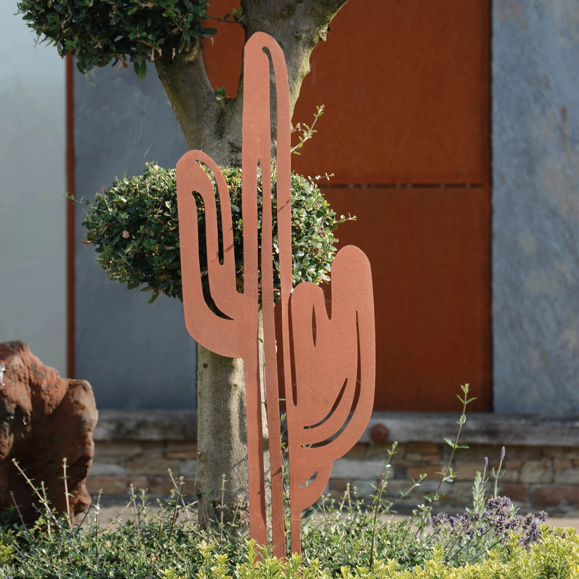 UNUS Gartenstecker Rost Kaktus In Braun – Bild 5