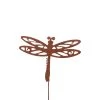 UNUS Gartenstecker Rost Libelle Mit Wackelfeder In Braun
