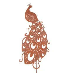 UNUS Gartenstecker Rost Pfau In Braun