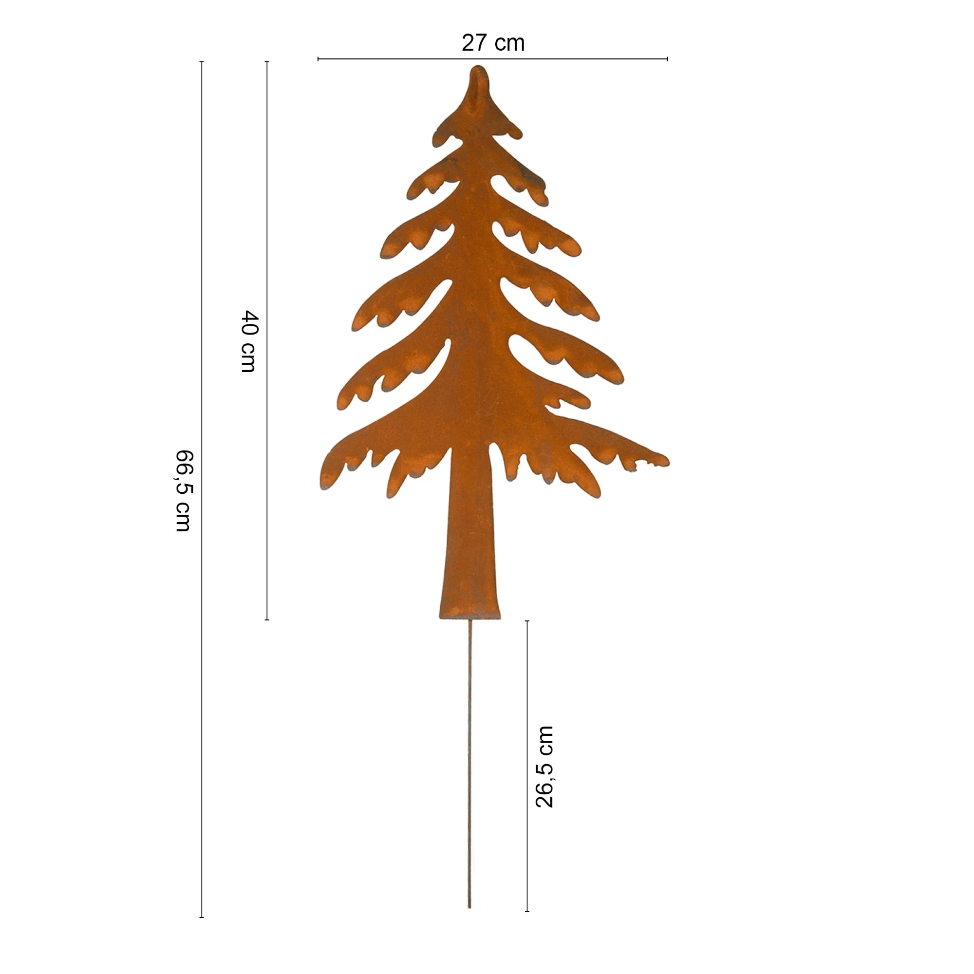 UNUS Gartenstecker Rost Tannenbaum In Braun – Bild 3