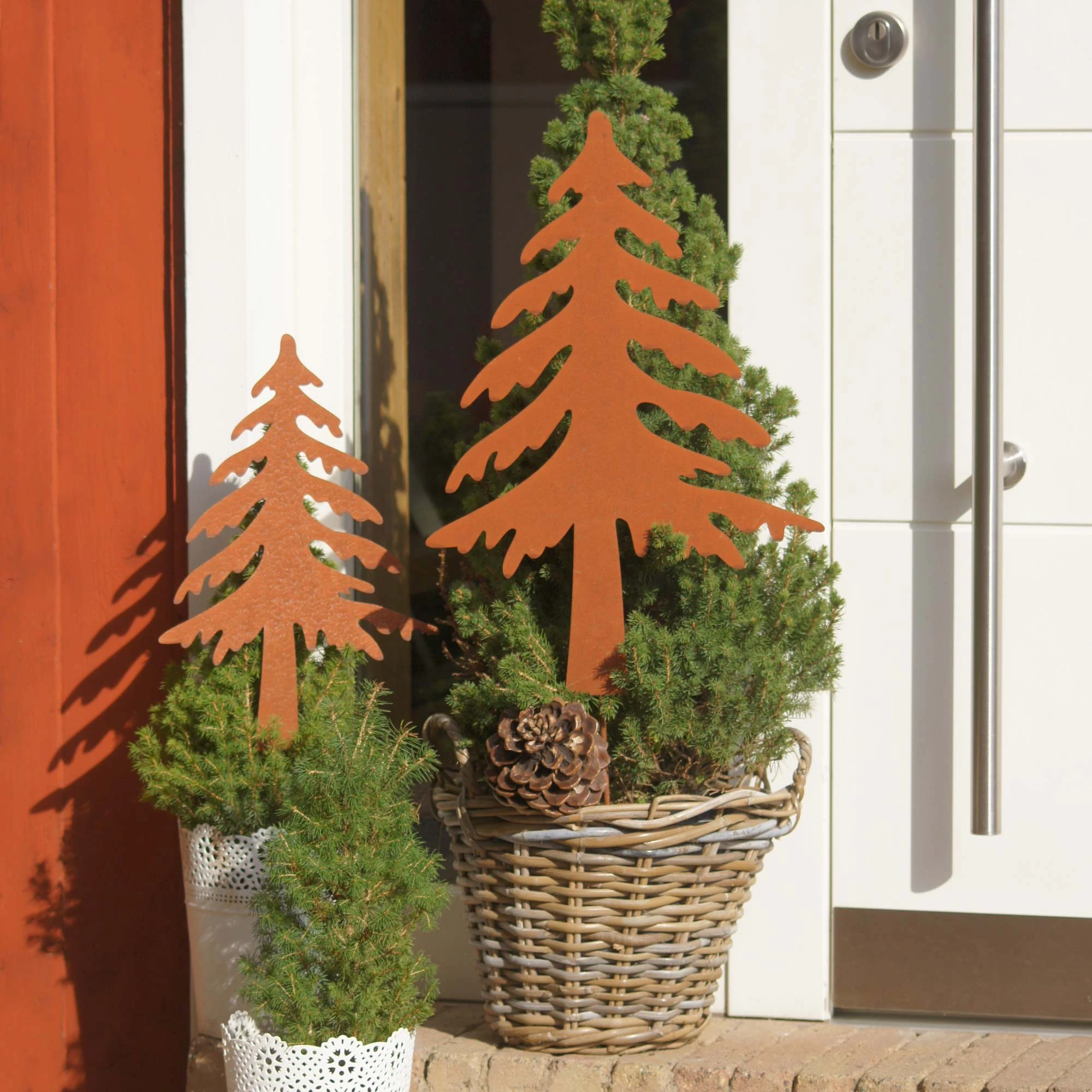 UNUS Gartenstecker Rost Tannenbaum In Braun – Bild 5