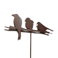 UNUS Gartenstecker Rost Vögel In Braun