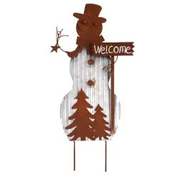 UNUS Gartenstecker Schneemann In Braun