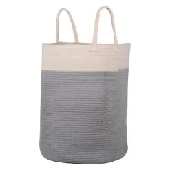 UNUS Wäschekorb Baumwollseil In Grau
