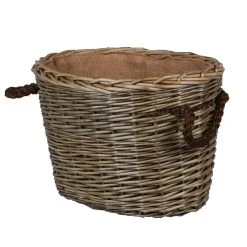 UNUS Weidekorb Gefüttert Mit Seilgriffen In Grau