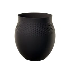Villeroy & Boch Vase Perle Groß Manufacture Collier Noir In Schwarz