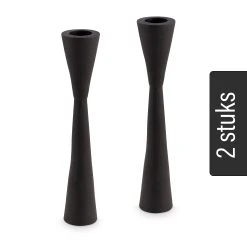 VTwonen Kerzenstaenders "Set/2 Metal Black 20cm" In Schwarz - 20cm