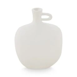 VTwonen Vase "Ecomix Sculpture With Handle Matt White" In Weiß - 16.5x9x22cm