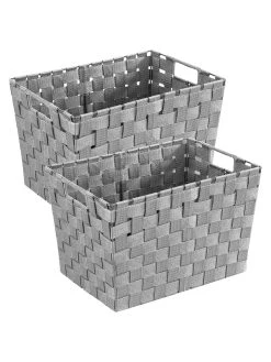 Wenko Aufbewahrungskorb Adria M Grau 2er Set In Grau