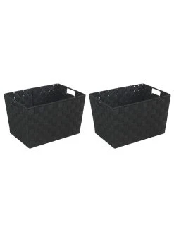 Wenko Aufbewahrungskorb Adria Schwarz Größe M 2er Set In Schwarz