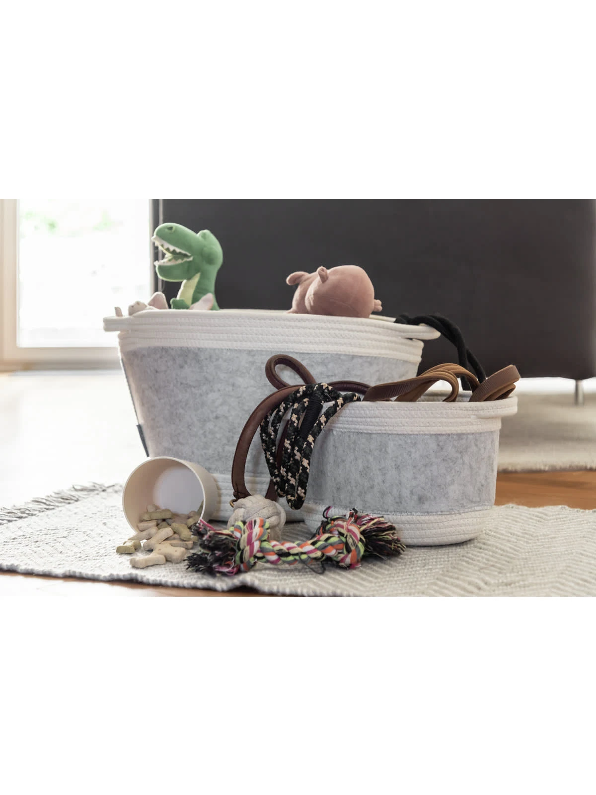 Wenko Filz Aufbewahrungskorb Bea L Hellgrau In Weiß – Bild 18