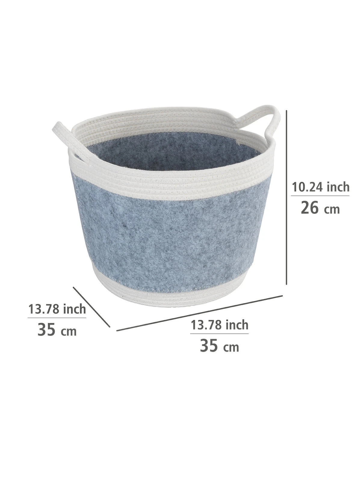 Wenko Filz Aufbewahrungskorb Bea L Hellgrau In Weiß – Bild 4