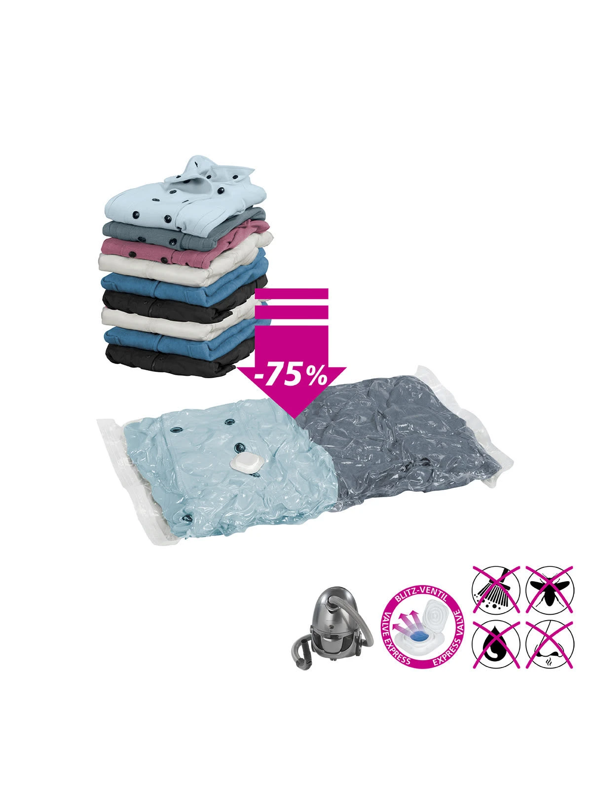 Wenko Vakuum Beutel Reise-Set 6-teilig In Transparent – Bild 16