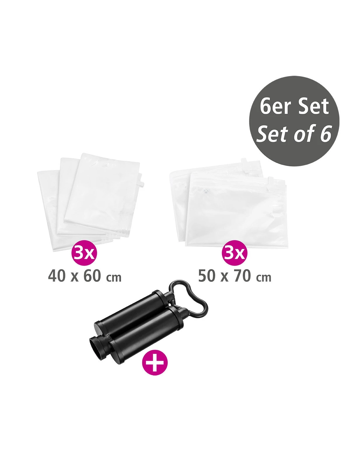 Wenko Vakuum Beutel Reise-Set 6-teilig In Transparent – Bild 17