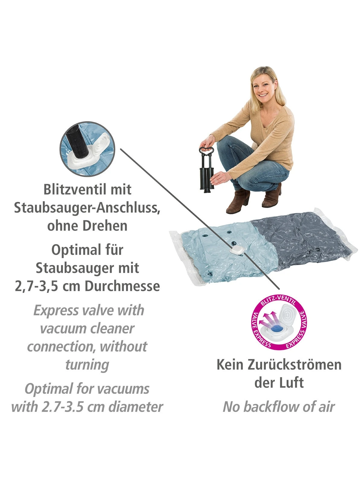 Wenko Vakuum Beutel Reise-Set 6-teilig In Transparent – Bild 18