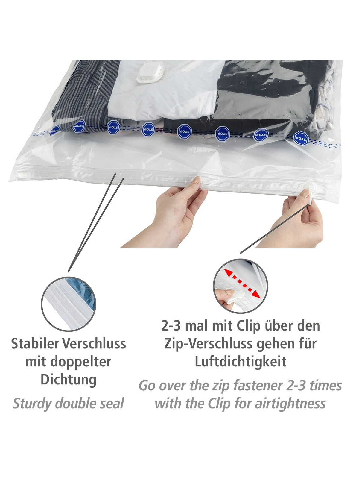 Wenko Vakuum Beutel Reise-Set 6-teilig In Transparent – Bild 20