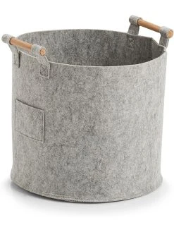 Zeller Aufbewahrungskorb In Grau - (H)32,5 X Ø 35 Cm